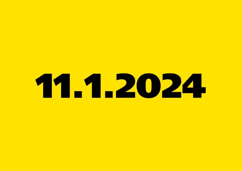 Keltaisella pohjalla teksti 11.1.2024