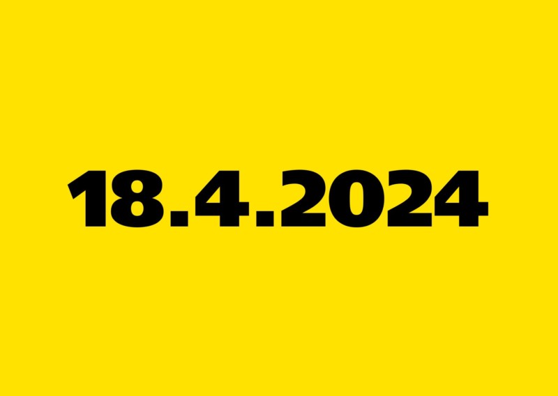 Keltaisella pohjalla teksti 18.4.2024